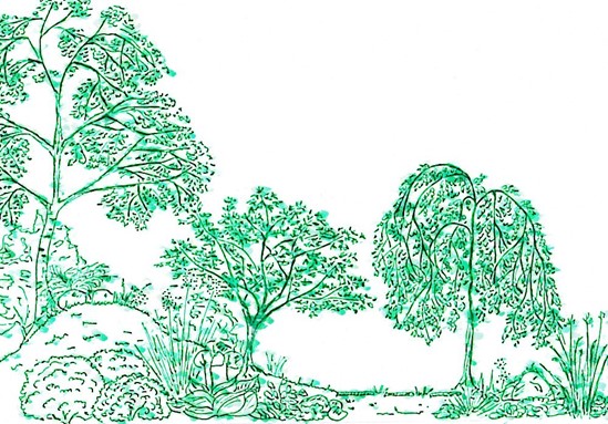 Gartenplanung online Gartengestaltung Naturgarten Perspektive